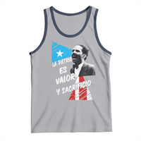 Pedro Albizu Campos Tank Top La Patria Es Valor Y Sacrificio Puerto Rican Leader - Wonder Print Shop