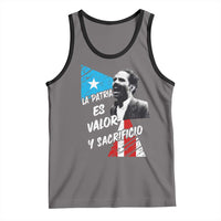 Pedro Albizu Campos Tank Top La Patria Es Valor Y Sacrificio Puerto Rican Leader - Wonder Print Shop