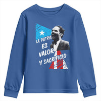 Pedro Albizu Campos Youth Sweatshirt La Patria Es Valor Y Sacrificio Puerto Rican Leader - Wonder Print Shop