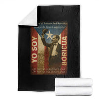 Pedro Albizu Campos Throw Blanket Yo Soy Boricua Vintage Puerto Rican Flag - Wonder Print Shop