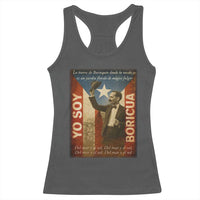 Pedro Albizu Campos Racerback Tank Top Yo Soy Boricua Vintage Puerto Rican Flag - Wonder Print Shop