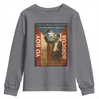 Pedro Albizu Campos Youth Sweatshirt Yo Soy Boricua Vintage Puerto Rican Flag - Wonder Print Shop