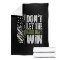 Don't Let The Hard Days Win Throw Blanket Inspirational Mental Health Gun Camo American Flag - Wonder Print Shop