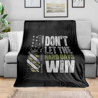 Don't Let The Hard Days Win Throw Blanket Inspirational Mental Health Gun Camo American Flag - Wonder Print Shop