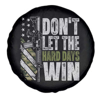 Don't Let The Hard Days Win Spare Tire Cover Inspirational Mental Health Gun Camo American Flag - Wonder Print Shop
