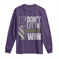 Don't Let The Hard Days Win Long Sleeve Shirt Inspirational Mental Health Gun Camo American Flag - Wonder Print Shop