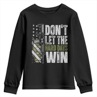 Don't Let The Hard Days Win Youth Sweatshirt Inspirational Mental Health Gun Camo American Flag - Wonder Print Shop