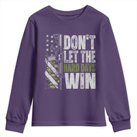 Don't Let The Hard Days Win Youth Sweatshirt Inspirational Mental Health Gun Camo American Flag - Wonder Print Shop