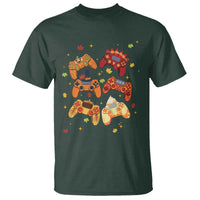 Fall Season Gamers T Shirt Gaming Controllers Pumpkin Turkey Autumn Maple Leaf - Wonder Print Shop