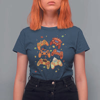 Fall Season Gamers T Shirt For Women Gaming Controllers Pumpkin Turkey Autumn Maple Leaf - Wonder Print Shop