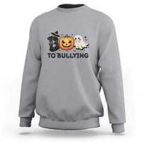 Halloween Unity Day Sweatshirt Boo To Bullying Anti Bullying Awareness Ghost Pumpkin - Wonder Print Shop