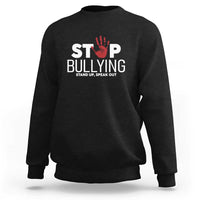 Anti Bullying Awareness Sweatshirt Stop Bullying Stand Up Speak Out Hand Prints - Wonder Print Shop