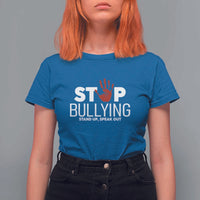 Anti Bullying Awareness T Shirt For Women Stop Bullying Stand Up Speak Out Hand Prints - Wonder Print Shop