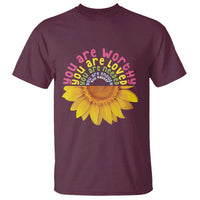 Unity Day T Shirt You Are Worthy You Are Loved You Are Needeed You Matter Sunflower - Wonder Print Shop