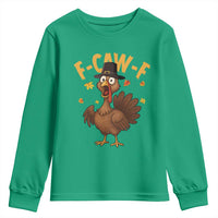Funny F Caw F Thanksgiving Turkey Youth Sweatshirt Poultry Humor - Wonder Print Shop