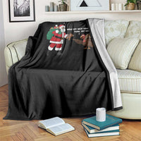 Funny Thanksgiving Christmas Throw Blanket Wait Your Turn Fat Boy Santa Turkey Thanksmas - Wonder Print Shop