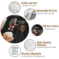 Funny Thanksgiving Christmas Throw Blanket Wait Your Turn Fat Boy Santa Turkey Thanksmas - Wonder Print Shop