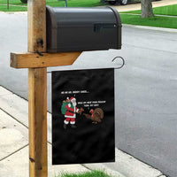 Funny Thanksgiving Christmas Garden Flag Wait Your Turn Fat Boy Santa Turkey Thanksmas - Wonder Print Shop