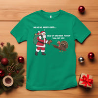 Funny Thanksgiving Christmas T Shirt Wait Your Turn Fat Boy Santa Turkey Thanksmas - Wonder Print Shop