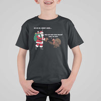 Funny Thanksgiving Christmas T Shirt For Kid Wait Your Turn Fat Boy Santa Turkey Thanksmas - Wonder Print Shop