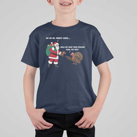 Funny Thanksgiving Christmas T Shirt For Kid Wait Your Turn Fat Boy Santa Turkey Thanksmas - Wonder Print Shop