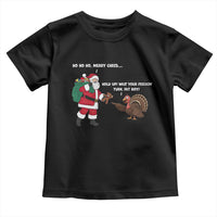 Funny Thanksgiving Christmas Toddler T Shirt Wait Your Turn Fat Boy Santa Turkey Thanksmas - Wonder Print Shop