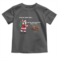 Funny Thanksgiving Christmas Toddler T Shirt Wait Your Turn Fat Boy Santa Turkey Thanksmas - Wonder Print Shop