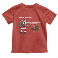 Funny Thanksgiving Christmas Toddler T Shirt Wait Your Turn Fat Boy Santa Turkey Thanksmas - Wonder Print Shop