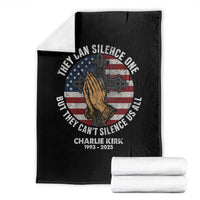 Charlie Kirk Memorial Throw Blanket They Can Silence One But They Cant Silence Us All - Wonder Print Shop