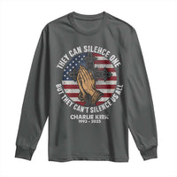 Charlie Kirk Memorial Long Sleeve Shirt They Can Silence One But They Cant Silence Us All - Wonder Print Shop