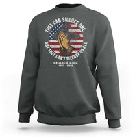 Charlie Kirk Memorial Sweatshirt They Can Silence One But They Cant Silence Us All - Wonder Print Shop