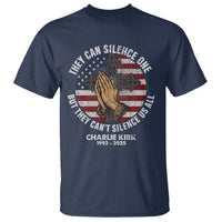 Charlie Kirk Memorial T Shirt They Can Silence One But They Cant Silence Us All - Wonder Print Shop