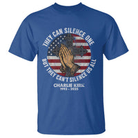Charlie Kirk Memorial T Shirt They Can Silence One But They Cant Silence Us All - Wonder Print Shop