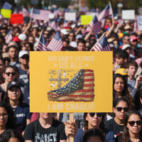 I Am Charlie Kirk Protest Sign You Cant Silence Us All Vintage American Flag - Wonder Print Shop