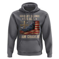 I Am Charlie Kirk Hoodie You Cant Silence Us All Vintage American Flag - Wonder Print Shop