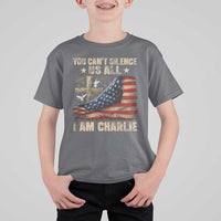 I Am Charlie Kirk T Shirt For Kid You Cant Silence Us All Vintage American Flag - Wonder Print Shop
