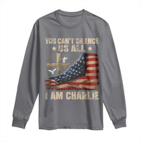 I Am Charlie Kirk Long Sleeve Shirt You Cant Silence Us All Vintage American Flag - Wonder Print Shop