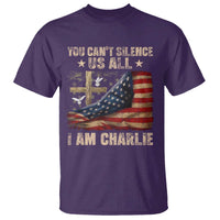 I Am Charlie Kirk T Shirt You Cant Silence Us All Vintage American Flag - Wonder Print Shop