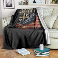 I Am Charlie Kirk Throw Blanket Freedom Vintage American Flag - Wonder Print Shop