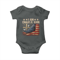 I Am Charlie Kirk Baby Onesie Freedom Vintage American Flag - Wonder Print Shop