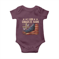 I Am Charlie Kirk Baby Onesie Freedom Vintage American Flag - Wonder Print Shop