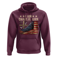 I Am Charlie Kirk Hoodie Freedom Vintage American Flag - Wonder Print Shop