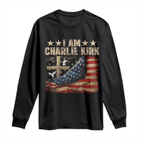 I Am Charlie Kirk Long Sleeve Shirt Freedom Vintage American Flag - Wonder Print Shop
