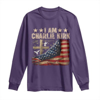 I Am Charlie Kirk Long Sleeve Shirt Freedom Vintage American Flag - Wonder Print Shop