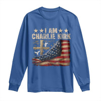 I Am Charlie Kirk Long Sleeve Shirt Freedom Vintage American Flag - Wonder Print Shop