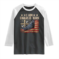 I Am Charlie Kirk Raglan Shirt Freedom Vintage American Flag - Wonder Print Shop