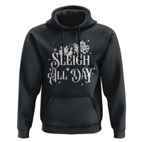 Funny Christmas Viking Hoodie Sleigh All Day Sleipnir Longship Santa