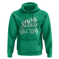 Funny Christmas Viking Hoodie Sleigh All Day Sleipnir Longship Santa