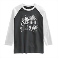 Funny Christmas Viking Raglan Shirt Sleigh All Day Sleipnir Longship Santa - Wonder Print Shop