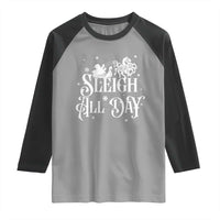 Funny Christmas Viking Raglan Shirt Sleigh All Day Sleipnir Longship Santa - Wonder Print Shop